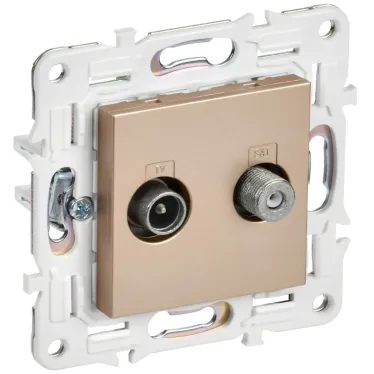 SKANDY Розетка двойная TV+SAT SK-A13Sa песочный IEK