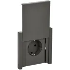 FORTE@PIANO Розетка 1-местная с заземлением с защитными шторками и крышкой винтовое крепление 16А IP44 FP321 серый IEK