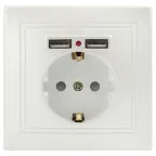 Розетка Intro Plano 1-410-06 с заземлением 2P+E