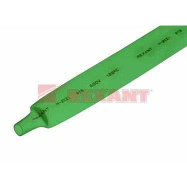 Термоусаживаемая трубка 15,0 7,5 мм, зеленая, упаковка 50 шт. по 1 м, REXANT