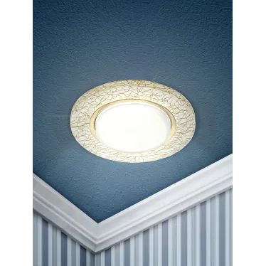 Светильник под лампу Gx53, 220V,13W, белый/золото DK80 WH/GD
