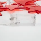 Гирлянда светодиодная Звездопад красная 10 LED, 2,25 м, прозрачн. ПВХ, теплый белый свет свечения, 2хАА (батарейки не в компл.) | 304-002 | NEON-NIGHT