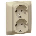 Galea Life Розетка двойная с заземлением со шторками titanium