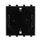 Avanti Розетка ''Черный квадрат'', 2P+E, с защитными шторками, 2 модульная