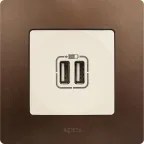 ETIKA Зарядное устройство с двумя USBразьемами 240В/5В 2400мА слоновая кость