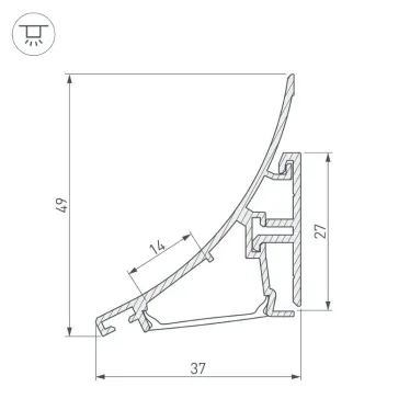 Профиль KARNIZ-R-2000 ANOD (ARL, Алюминий)
