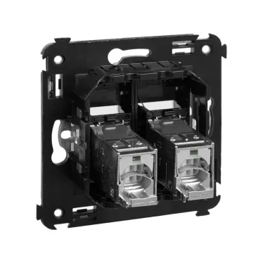 Avanti Розетка RJ-45 в стену, кат.6 двойная экранированная, ''Черный квадрат''