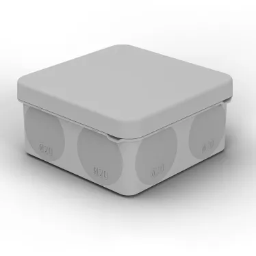 Коробка распаячная для прямого монтажа ОУ, HF, 80х80х40 мм, IP67 (мембранные вводы)