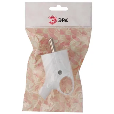 Вилка с/з угловая с кольцом 16A белая (24/480/5760) Vx4-W