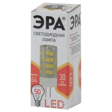 Лампы СВЕТОДИОДНЫЕ СТАНДАРТ LED JC-5W-220V-CER-827-G4 (диод, капсула, 5Вт, тепл, G4)