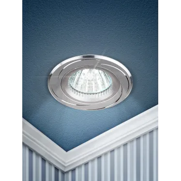 Светильник встраиваемый алюминиевый KL34 AL/SL/1 MR16, 12V, 50W хром
