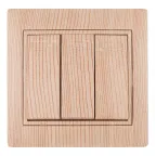 Выключатель тройной, 10А-250В, СУ, Plano, сосна,1-106-11