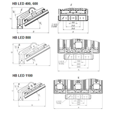 Светильник светодиодный HB LED 400 D60 5000K G2