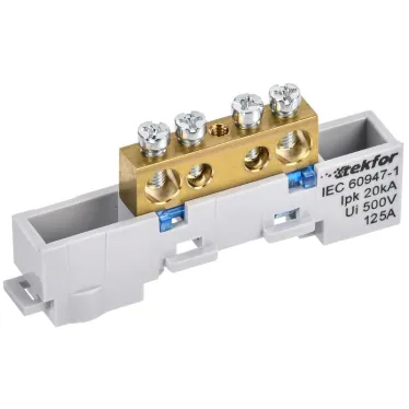 TEKFOR Шина N ноль неизолированная на универсальном держателе 8х12-4-С IEK