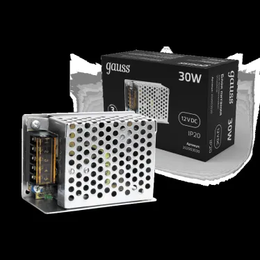 Блок питания для светодиодной ленты 30 Вт AC 100-264В Uвых 12В IP20 90х57х38мм Black Gauss