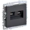 BRITE Розетка двойная RJ11+RJ45 кат.5E РК/Т12-БрГ графит