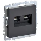 BRITE Розетка двойная RJ11+RJ45 кат.5E РК/Т12-БрГ графит