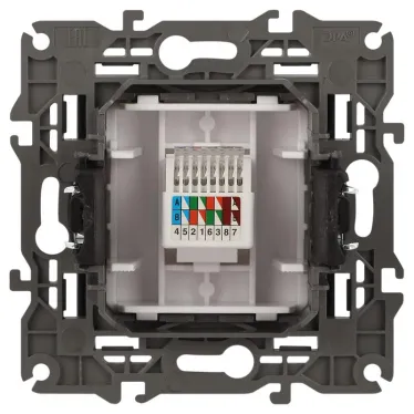 Розетка RJ45, Эра Elegance, антрацит, 14-3107-05