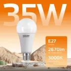 Лампа светодиодная LED 35 Вт 2670 лм 3000К А67 груша теплый E27 AC 220В Elementary Gauss
