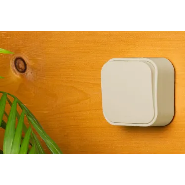 Выключатель одноклавишный, наружный, 10А, бежевый