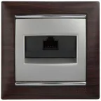 VALENA Рамка 1 пост темное дерево/серебро