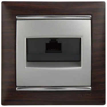 VALENA Рамка 1 пост темное дерево/серебро