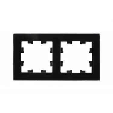 Рамка двухпостовая ATLASDESIGN NATURE, СТЕКЛО ЧЕРНЫЙ