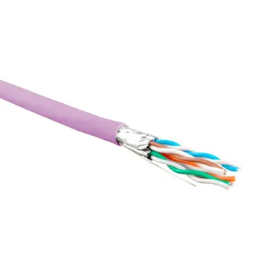 Витая пара U/FTP кат 6 4 пары AWG23 solid IN LSZH нг(А)-HF розовый 500м