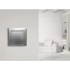 Выключатель одноклавишный, в рамку, алюминий