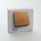 Кнопка-выключатель беспроводной 230V 500W двухклавишный, золото