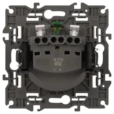 Розетка 2P+E Schuko, 16А-250В, Эра Elegance, сл.кость, 14-2101-02