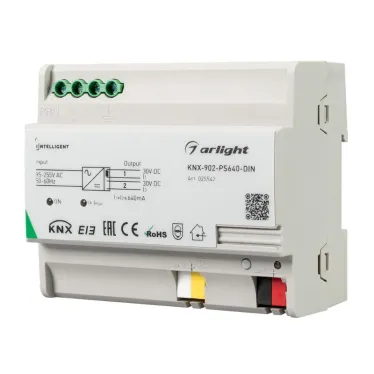 INTELLIGENT ARLIGHT Блок питания шины KNX-902-PS640-DIN (230V, 640mA) (IARL, IP20 Пластик, 2 года)