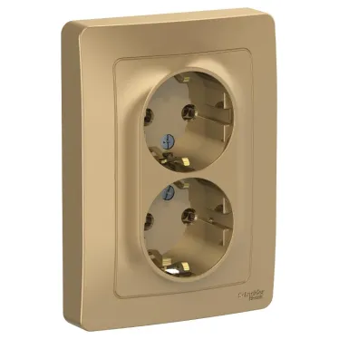 BLANCA скрытой установки розетка двойная с заземлением без шторок, 16А, 250В, титан