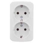 Розетка Минск 2-местная ОП 16А с заземлением белая
