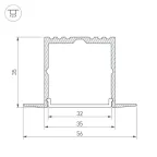 Профиль ARH-POWER-F-W35-2000 ANOD (ARL, Алюминий)