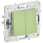 SKANDY Выключатель 2-клавишный проходной 10А SK-V05G мятный IEK