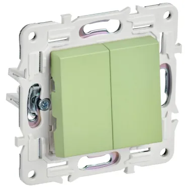SKANDY Выключатель 2-клавишный проходной 10А SK-V05G мятный IEK