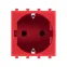 Avanti Розетка ''Красный квадрат'', 2P+E, с защитными шторками, 2 модульная