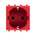 Avanti Розетка ''Красный квадрат'', 2P+E, с защитными шторками, 2 модульная