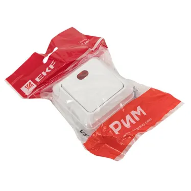 Рим Выключатель одноклавишный с индикатором 10А белый