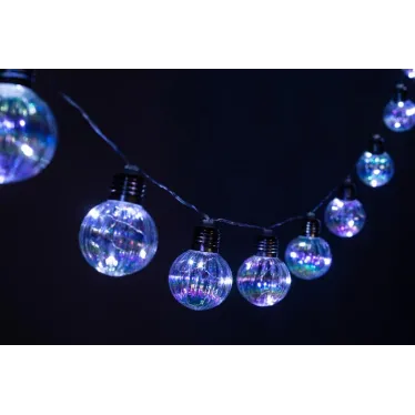 Гирлянда садовая Радужные лампочки на солнечной батарее 3,8 м (длина рабочей части 1,8 метров) 10 LED ERASF23-22