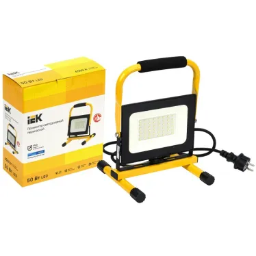 Прожектор светодиодный СДО 06-50П переносной 6500К IP65 черный IEK