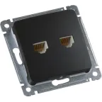 MASTER Розетка компьютерная на два присоединения, скрытой установки, в рамку, черный