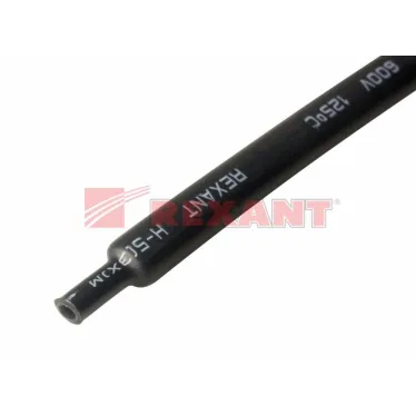 Термоусаживаемая трубка клеевая 18,0 6,0 мм, черная, упаковка 10 шт. по 1 м, REXANT