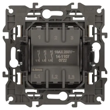 Выключатель тройной, 10АХ-250В, Эра Elegance, сл.кость,14-1107-02