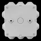 Коробка распределительная КМР-030-014 с крышкой (100х100х50) для прямого монтажа, 10 мембр. вводов серая IP55 розн. стикер EKF