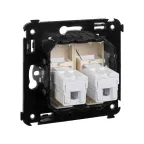 Avanti Розетка телефонная в стену двойная, ''Ванильная дымка''