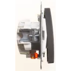 W59 Переключатель одноклавишный с подсв. 10АХ, механизм, черный бархат