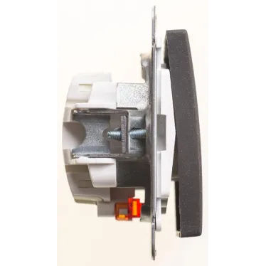 W59 Переключатель одноклавишный с подсв. 10АХ, механизм, черный бархат