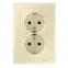 Sedna Розетка двойная с заземлением без шторок бежевая в сборе